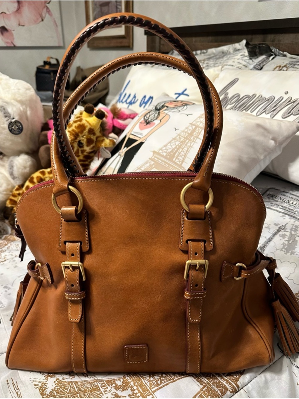 Dooney & Bourke Large Domed Leather Satchel